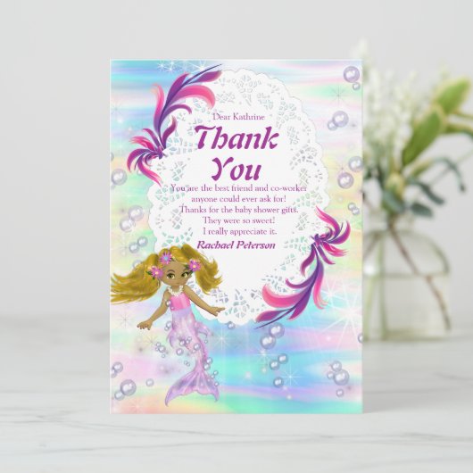 Magische regenboogzeemeerminnen Dank je wel Bedankkaart (Staand voorkant)