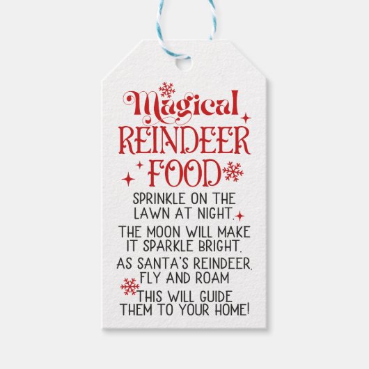 MAGISCHE REINDEER FOOD MIX CADEAULABEL (Voorkant)