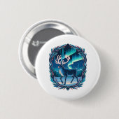 Magische rendiergloed ronde button 5,7 cm (Voorkant /achterkant)
