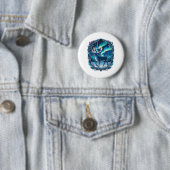 Magische rendiergloed ronde button 5,7 cm (In situ)