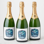 Magische rendiergloed sparkling wijnetiket (Flessen)