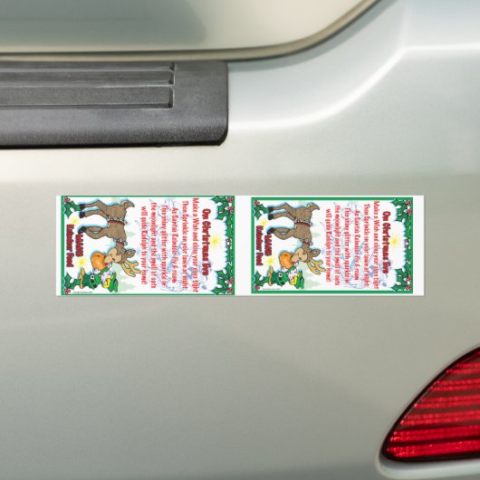 Magische rendiervoeding bumpersticker (Op auto)