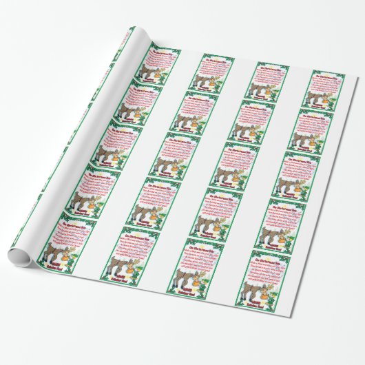 Magische rendiervoeding cadeaupapier (Uitgerold)