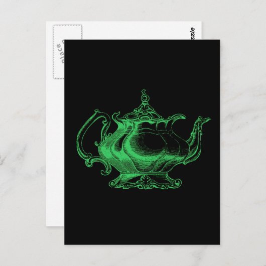 Magische Retro Groen Gewijzigde Lichte Victoriaans Briefkaart (Voorkant / Achterkant)