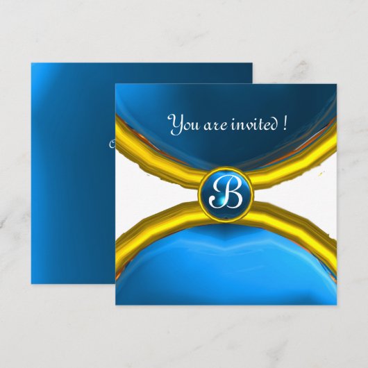 MAGISCHE RINGEN, MONOGRAM edelsteen blauw Kaart (Voorkant / Achterkant)