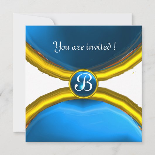 MAGISCHE RINGEN, MONOGRAM edelsteen blauw Kaart (Voorkant)