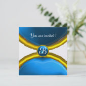 MAGISCHE RINGEN, MONOGRAM edelsteen blauwe ijs Kaart (Staand voorkant)
