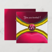 MAGISCHE RINGEN, MONOGRAM edelsteen roze ijs Kaart (Voorkant / Achterkant)