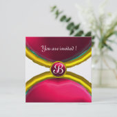 MAGISCHE RINGEN, MONOGRAM edelsteen roze ijs Kaart (Staand voorkant)