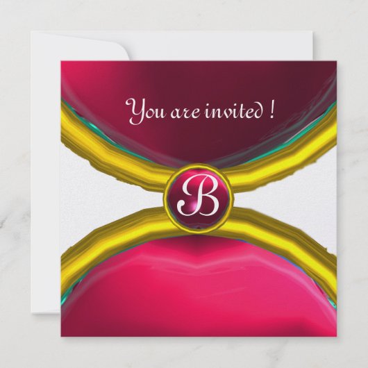MAGISCHE RINGEN, MONOGRAM edelsteen roze ijs Kaart (Voorkant)