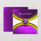 MAGISCHE RINGEN, MONOGRAM paars goud Kaart (Voorkant / Achterkant)