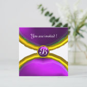 MAGISCHE RINGEN, MONOGRAM paars goud Kaart (Staand voorkant)