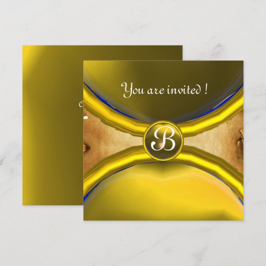 MAGISCHE RINGEN, MONOGRAM perkament geel Kaart (Voorkant / Achterkant)