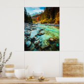 Magische rivier in herfstbos poster (Keuken)