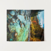 Magische rivier in herfstbos wandkleed (Voorkant (horizontaal))