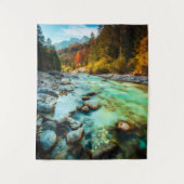 Magische rivier in herfstbos wandkleed (Voorkant)