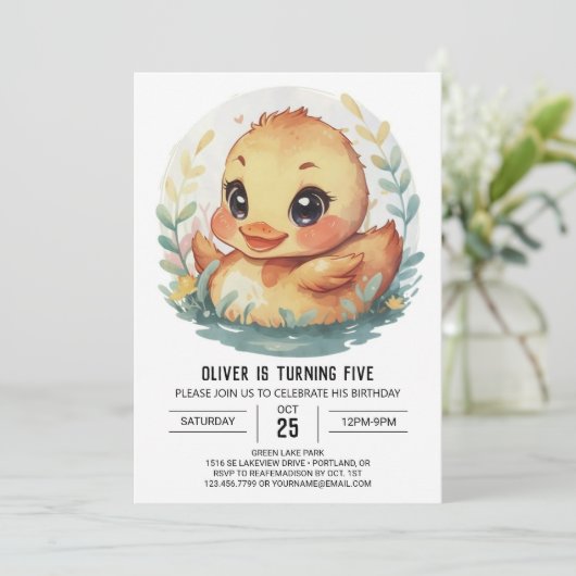 Magische RivierEend Verjaardag Kaart (Staand voorkant)