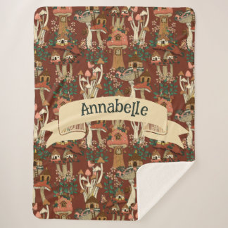 Magische Rode Cottage Core Bloemen Paddestoel Patr Sherpa Deken