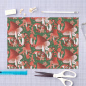 Magische rode en groene paddenstoel tissuepapier