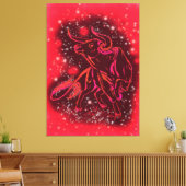 Magische Rode Stier Hardloop Canvas Print - Schild (Insitu (Woonkamer))