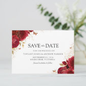 Magische Romantische rozen gouden bruiloft Save The Date (Staand voorkant)