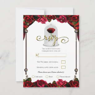 Magische Rood Roze Goud Wit Feest RSVP Reactie Kaart