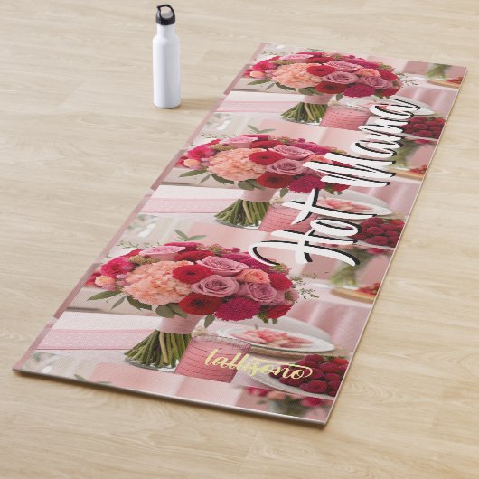 Magische roos achtergrond naam Gepersonaliseerd Yogamat (In situ)