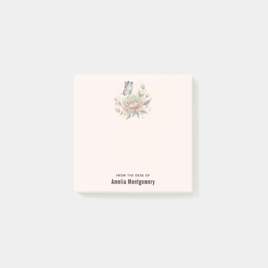 Magische Roos en Vlinder Pastelkleuren Post-it® Notes (Voorkant)