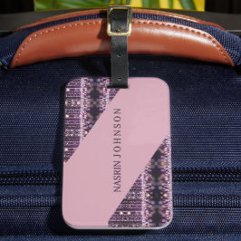 Magische roze achtergrond naam Persoonlijk Bagagelabel