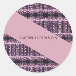 Magische roze achtergrond naam Persoonlijk Ronde Sticker