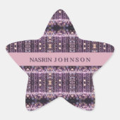 Magische roze achtergrond naam Persoonlijk Ster Sticker (Voorkant)