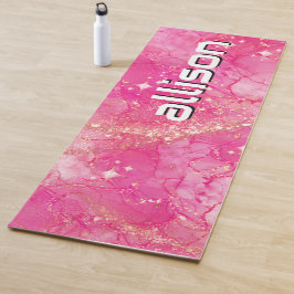 Magische roze achtergrond naam Persoonlijk  Yogamat