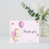 Magische Roze Draak Baby Shower Bedankkaart Briefkaart (Staand voorkant)