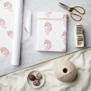 Magische Roze Eenhoorn Ballerina Cadeaupapier