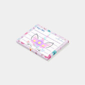 Magische Roze eenhoorn leuke achtergrond 4" x 3" Post-it® Notes (Schuin)