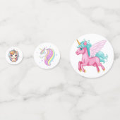 Magische Roze Eenhoorn Regenboog Verjaardag Confetti (Voorkanten)