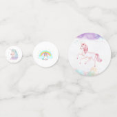 Magische Roze Eenhoorn Regenboog Verjaardag Confetti (Achterkanten)