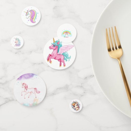 Magische Roze Eenhoorn Regenboog Verjaardag Confetti (Groep)