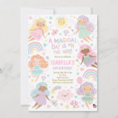 Magische Roze Fee Prinses Verjaardagsfeest Kaart (Voorkant)