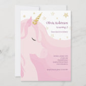 Magische Roze Gouden Eenhoorn Verjaardag Kaart (Voorkant)