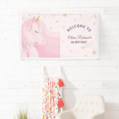 Magische Roze Gouden Eenhoorn Verjaardag Spandoek (Insitu)