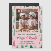Magische Roze Kerstboom Magnetische Vakantie Kaart (Voorkant / Achterkant)
