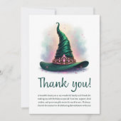 Magische roze kroon en groene heks Pet verjaardag Bedankkaart (Voorkant)