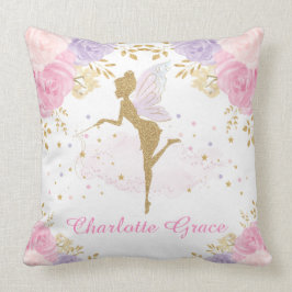 Magische roze lavendel Floral Fairy Baby Girl Kussen