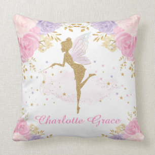 Magische roze lavendel Floral Fairy Baby Girl Kussen