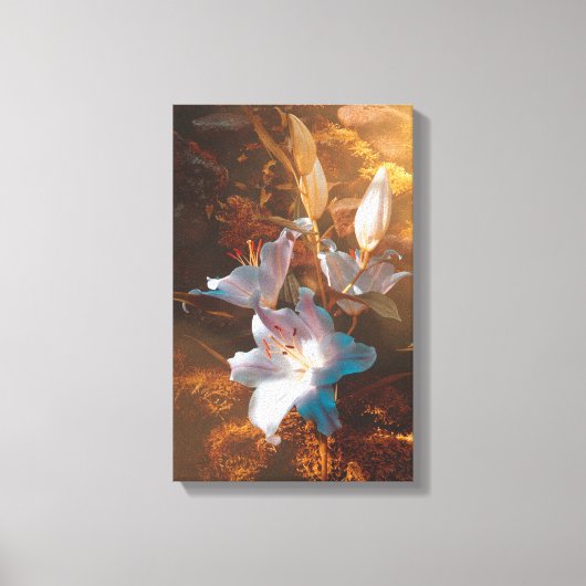 Magische roze lelies - canvas afdruk (Voorkant)