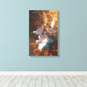 Magische roze lelies - canvas afdruk (Insitu (Houten vloer))