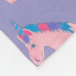 Magische roze Paarse hoorn Unicorn Horse Mythical Fleece Deken
