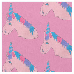 Magische roze Paarse hoorn Unicorn Horse Mythical Stof