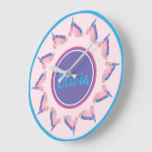 Magische roze Paarse Mythical Horse Unicorn Room Grote Klok (Hoek)